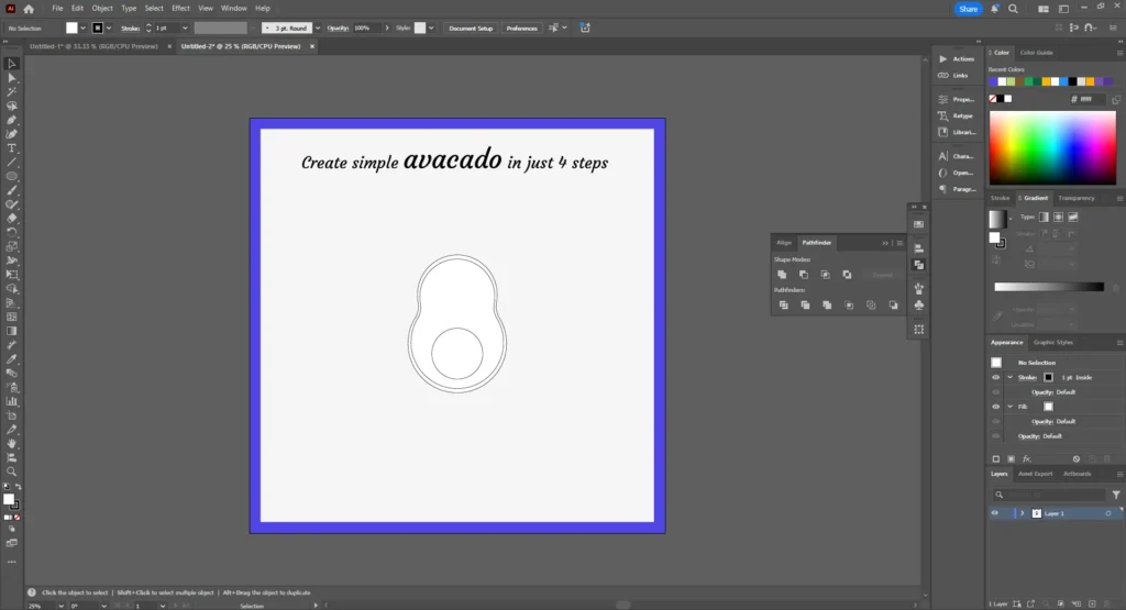 Create Flat Avocado in Illustrator